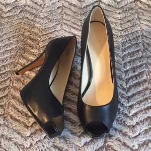Nine West Black Peep Toe Pumps